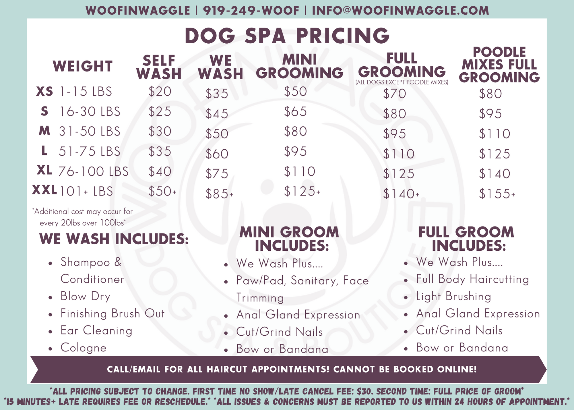 Dog Grooming | Dog Haircuts | Woofinwaggle | Lafayette Village | Raleigh